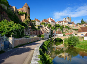 Semur-en-Auxois historical town in Burgundy, France - GlobePhotos - royalty free stock images