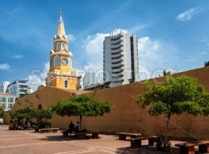 The Clock Tower in the historic center of Cartagena, Colombia - GlobePhotos - royalty free stock images